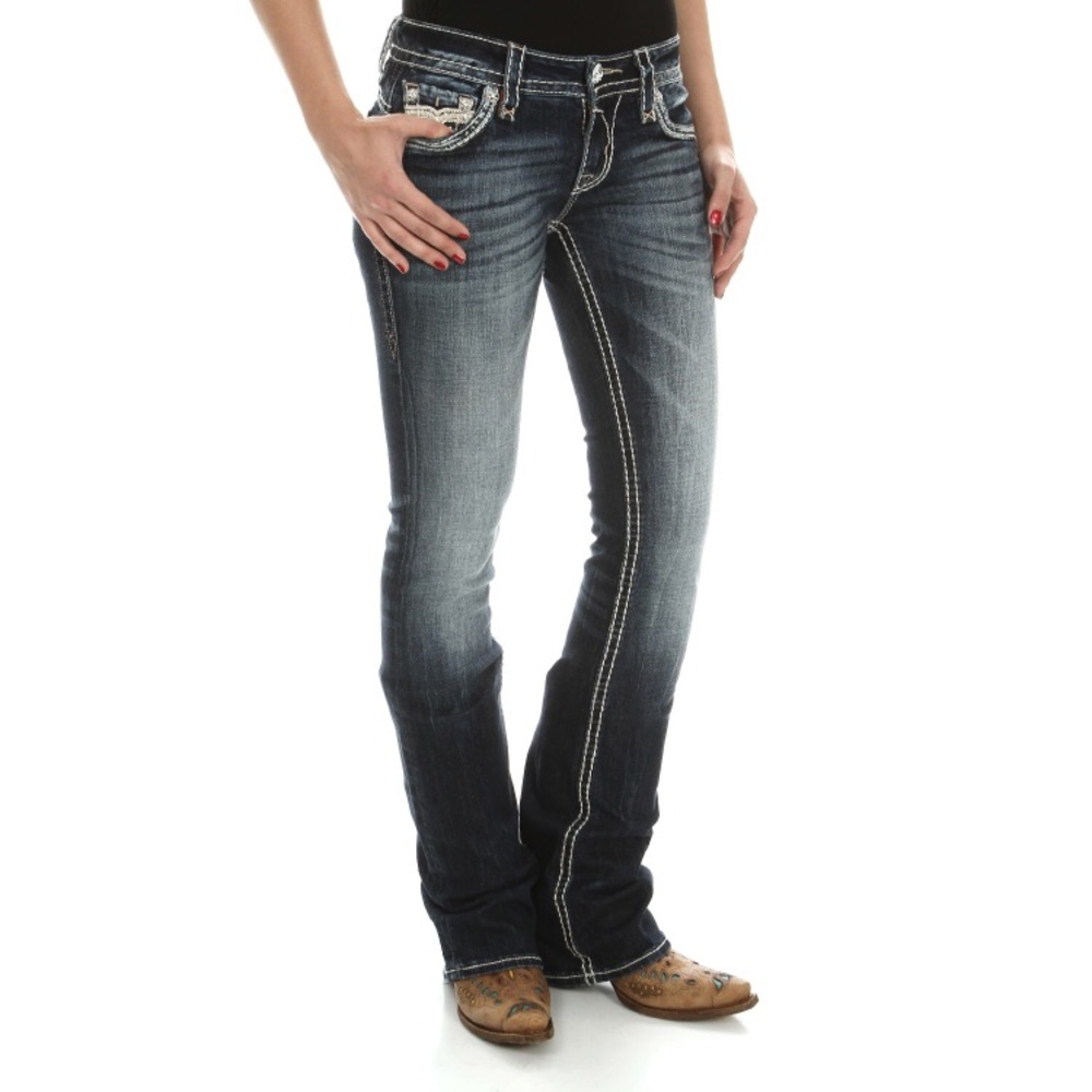 ISO 26-27 dark wash rocks 36+ inseam